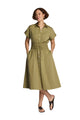 Poplin Smocked Midi Shirt Dress ella where she shops