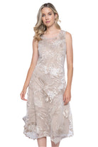Printed Mesh Sleeveless Dress – Front – Ella Where She Shops