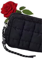 Quilted Puffer Clutch/Pouch – Black – Ella Where She Shops