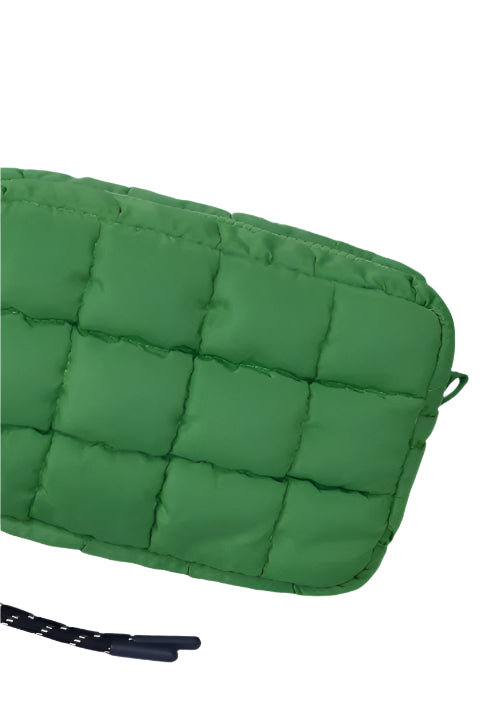Quilted Puffer Clutch/Pouch – Green – Ella Where She Shops