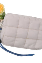 Quilted Puffer Clutch/Pouch – Ivory – Ella Where She Shops