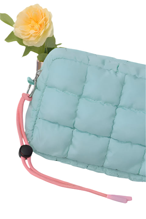 Quilted Puffer Clutch/Pouch – Seafoam – Ella Where She Shops