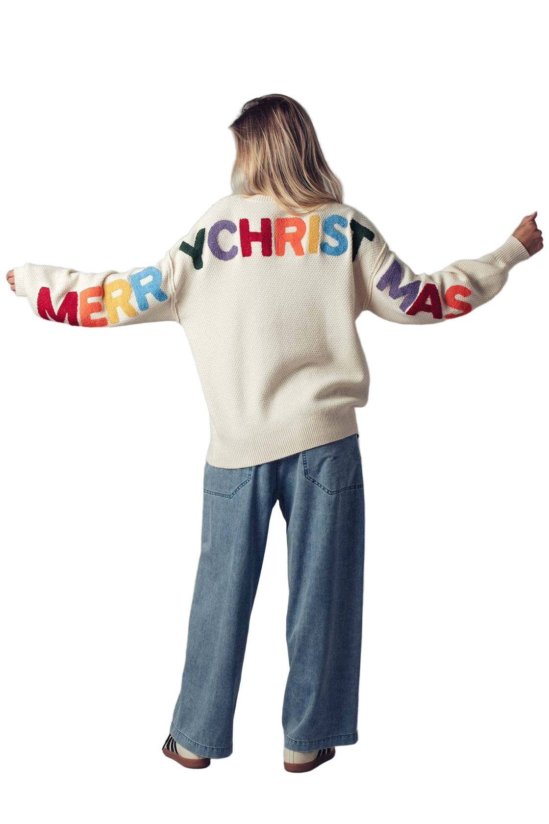 Rainbow Lettering Sweater - Front - Ella Where She Shops