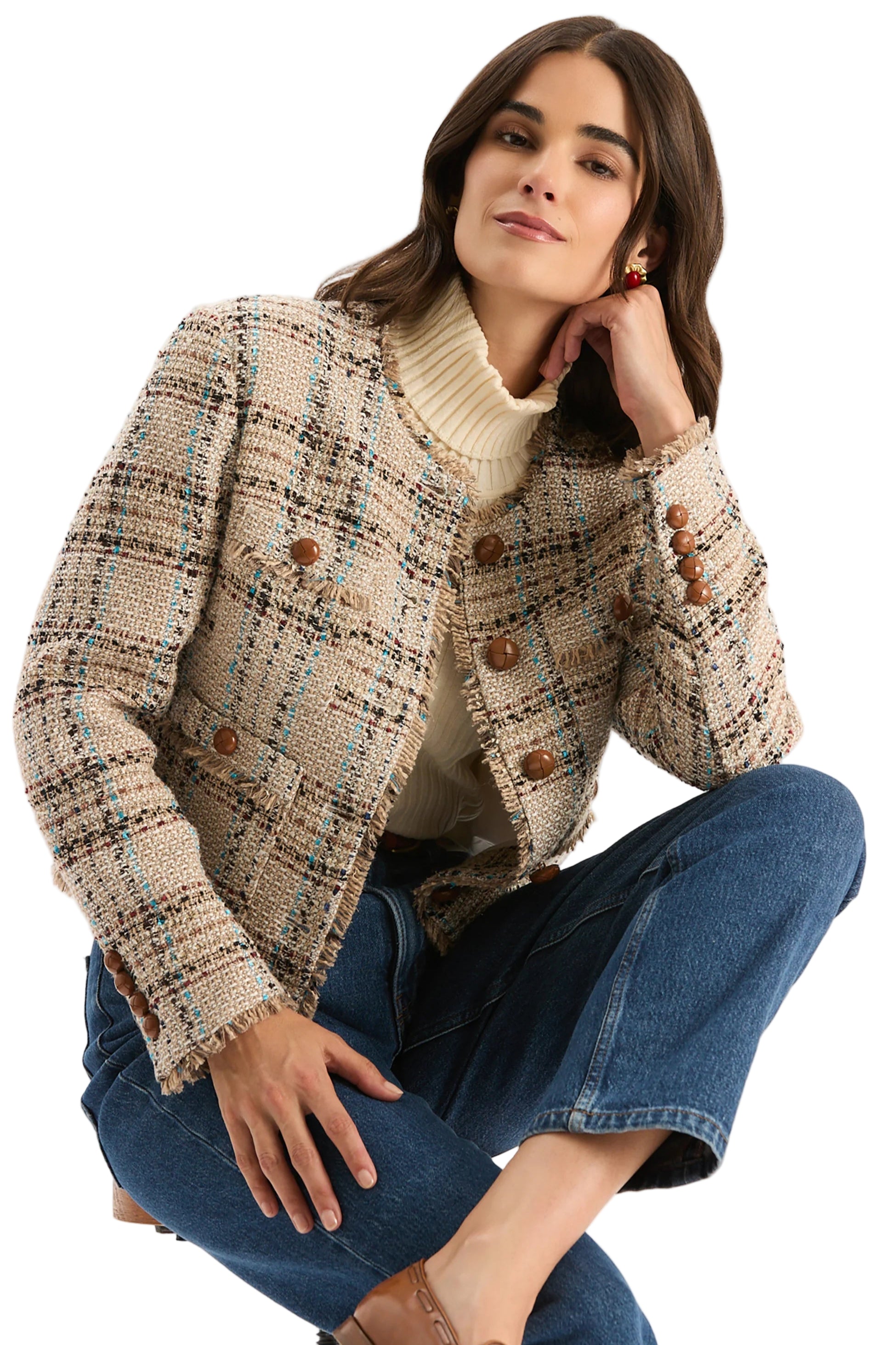 Randy Hyland Bouclé Jacket – Front – Ella Where She Shops