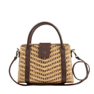Rattan Handbag With Leather Trim ella where she shops