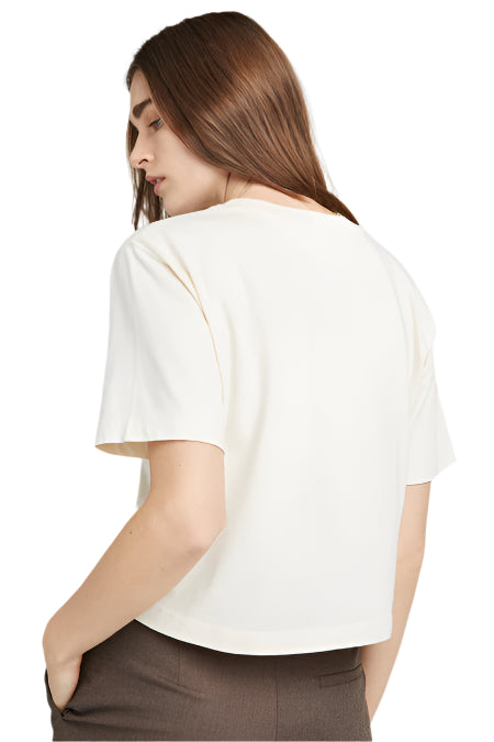 Relaxed Crop Tee – Bone – Back – Ella Where She Shops