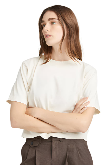 Relaxed Crop Tee – Bone – Front – Ella Where She Shops