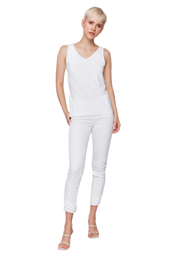 Reversible Bamboo Cami - White Front - Ella Where She Shops