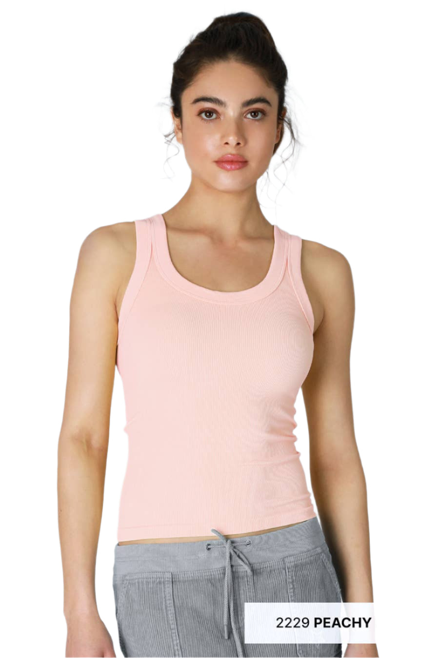 Reversible Ribbed Tank Top – Pink Front – Ella Where She Shops