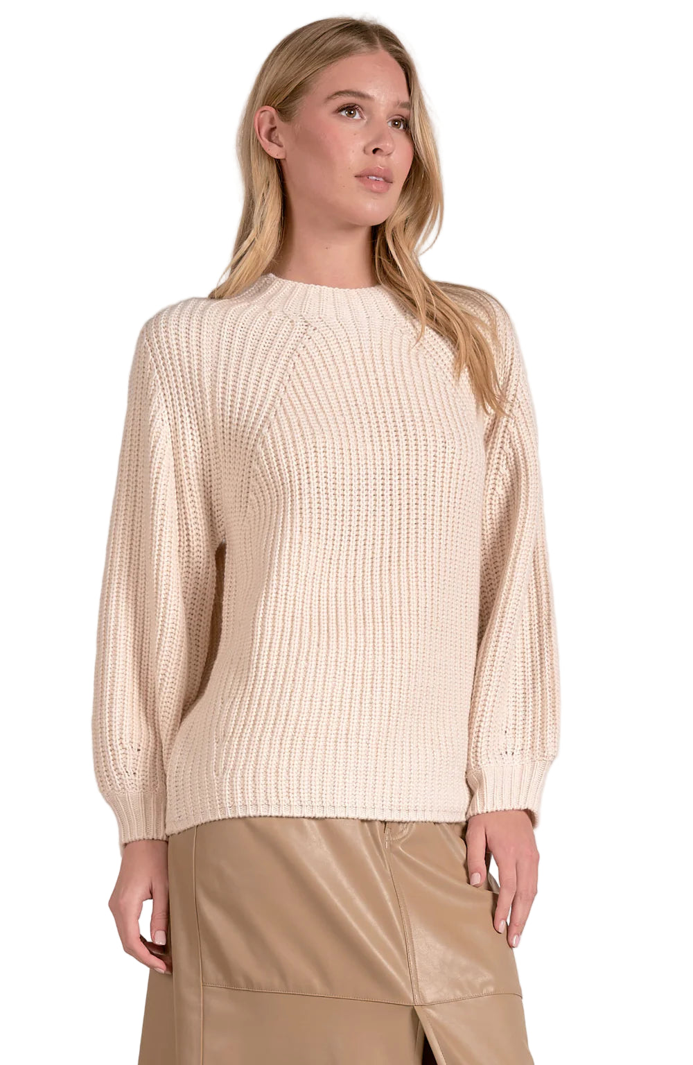 Ribbed Cozy Sweater ivory ella where she shops