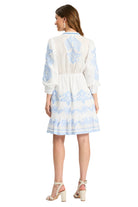 Rona Linen Embroidered Dress white ella where she shops