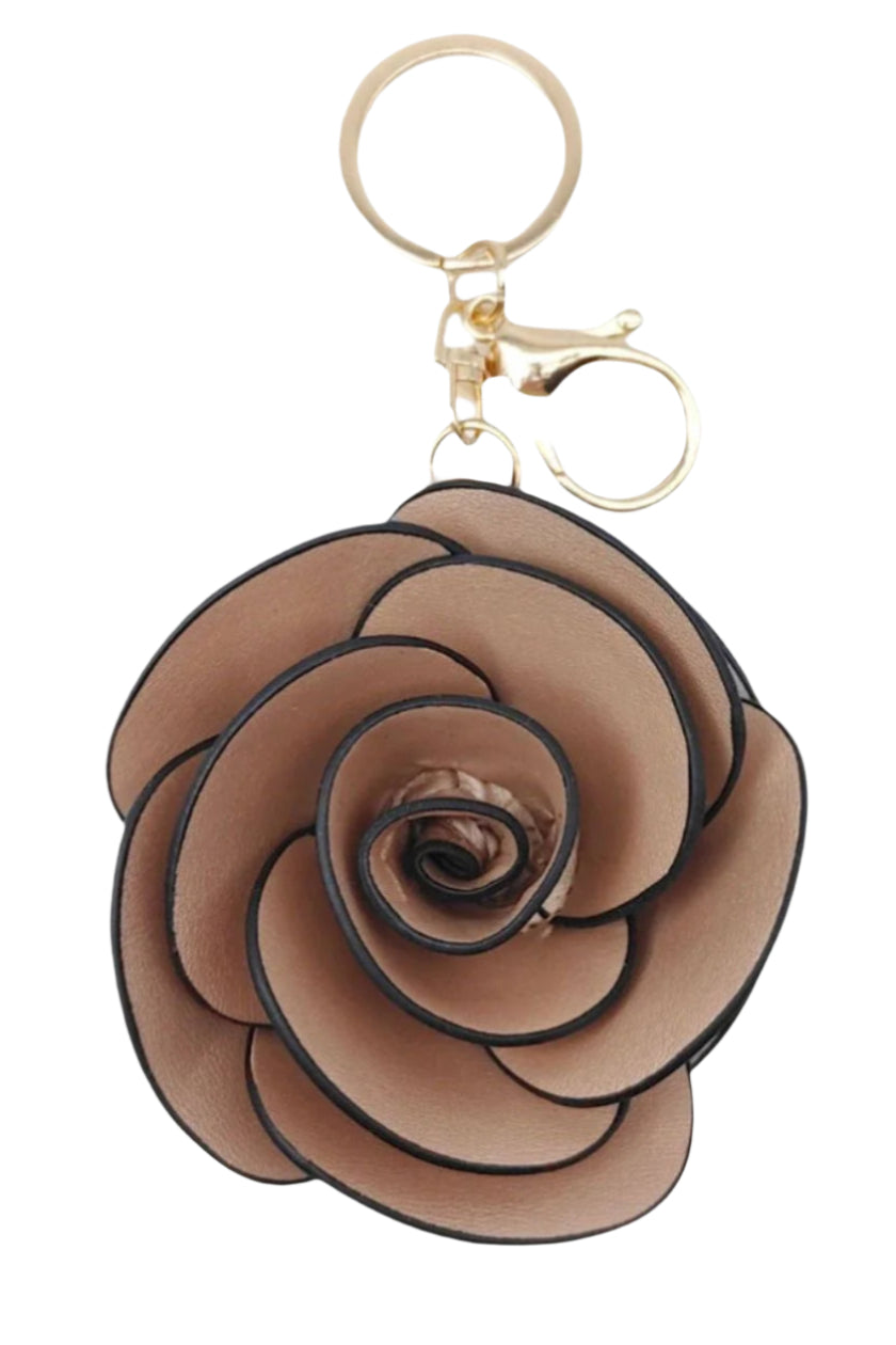 Rose Floral Keychain – Gold – Ella Where She Shops