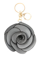 Rose Floral Keychain – Silver – Ella Where She Shops