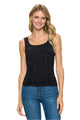 Ruched Seamless 3 Panel Top - Black Front - Ella Where She Shops