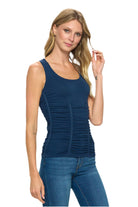 Ruched Seamless 3 Panel Top - Navy - Ella Where She Shops
