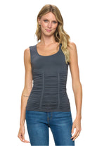 Ruched Seamless 3 Panel Top - Steel - Ella Where She Shops