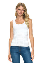 Ruched Seamless 3 Panel Top - White - Ella Where She Shops