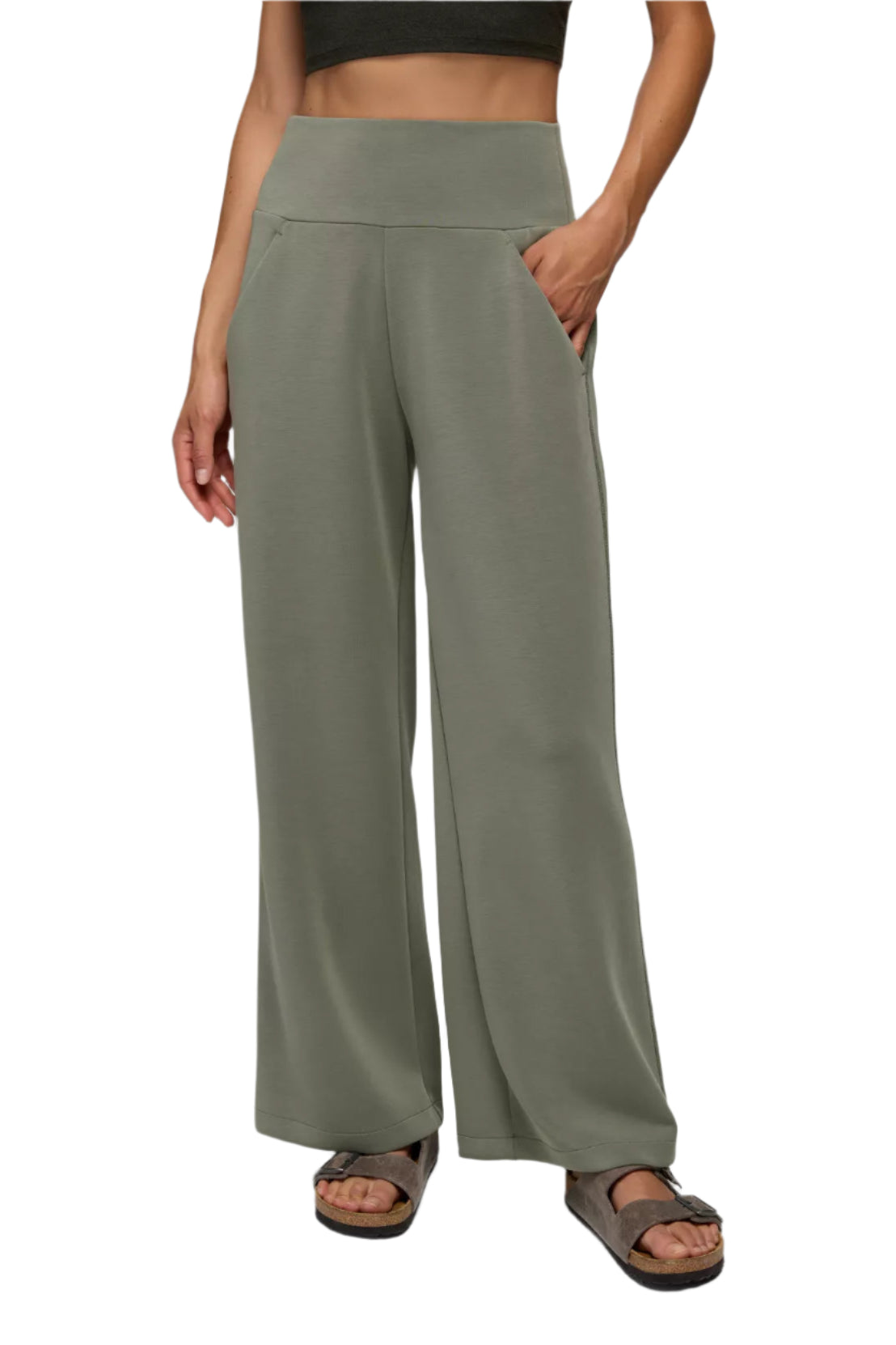 Shea Soft Wide Leg Pant – Thyme Front – Ella Where She Shops