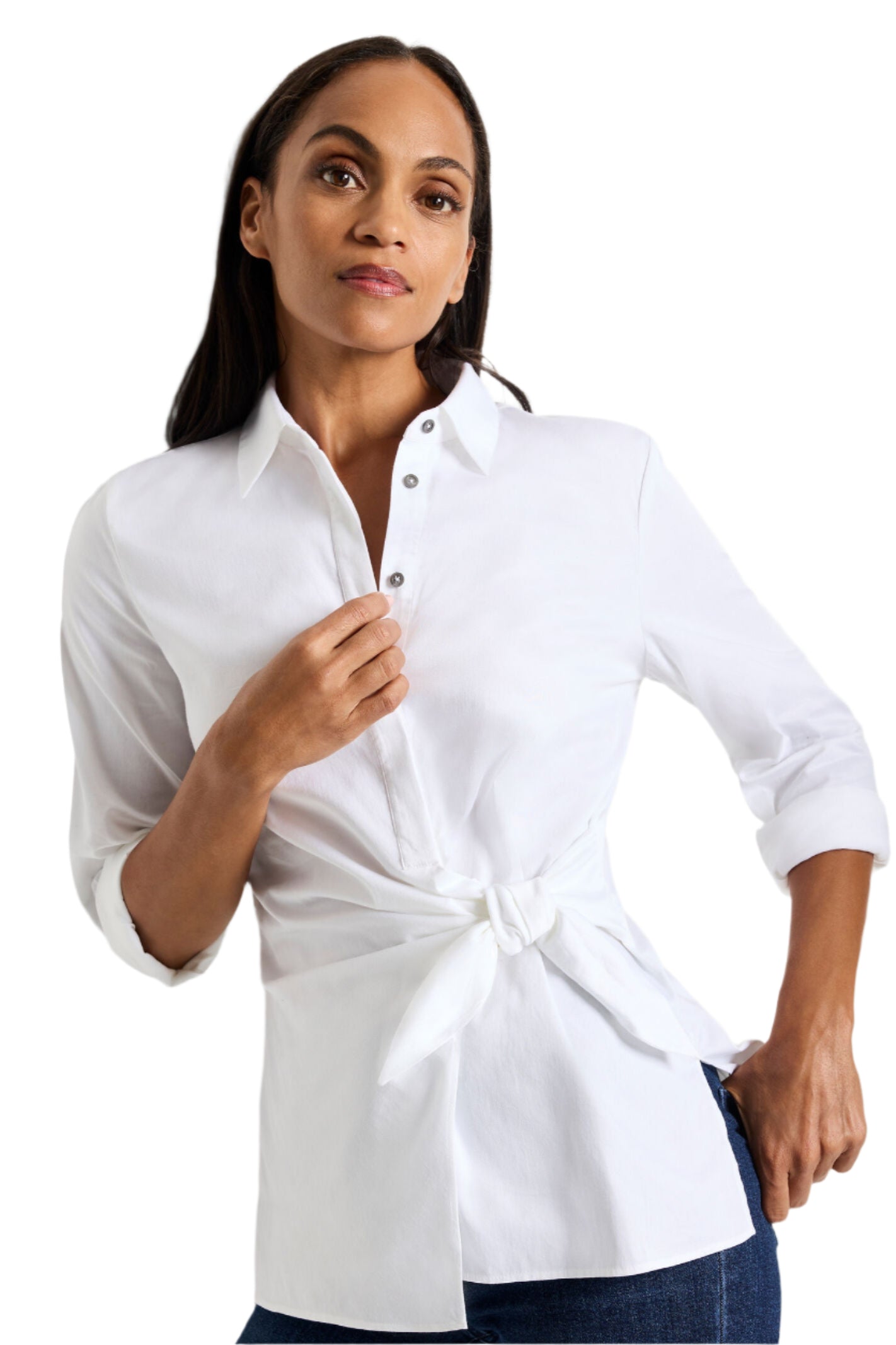 Side Tie Shirt - Front - Ella Where She Shops