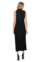 Sleeveless Maxi Side Gathered Dress with Side Slit and Back Zipper Back - Ella Where She Shops