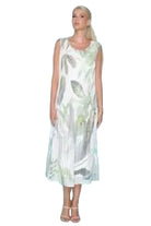 Sleeveless Pleated Long Dress moss multi ella where she shops