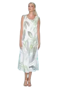 Sleeveless Pleated Long Dress moss multi ella where she shops