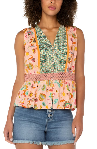 Sleeveless Woven Top With Smocked Waist Ella where she shops