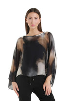 Sofita Abstract Cropped Silk Kaftan Black Ella Where She Shops