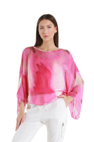 Sofita Abstract Cropped Silk Kaftan Fuchsia Ella Where She Shops