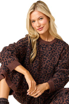 Softies Marshmallow Leopard Crew Neck Lounge Set leopard ella where she shops