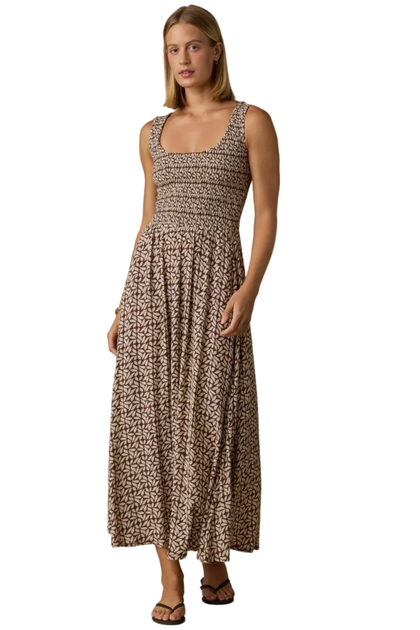 Sophia Smocked Chocolate Dress Whitfield & Co.