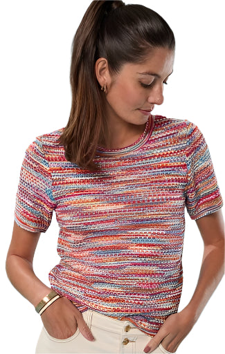 Spacedye Tuck Stitch Sweater Tee Ella where she shops
