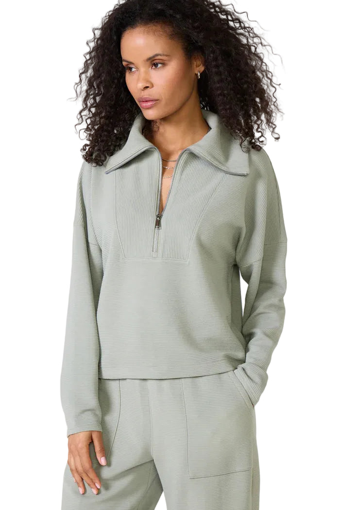 Spanx AirEssentials French Rib Half Zip | Ribbed Pullover – Ella