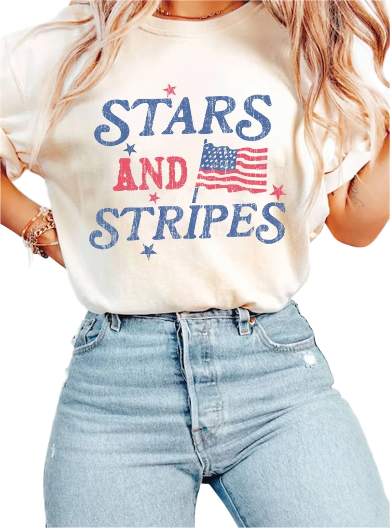 Stars and Stripes America Flag Tee Ella where she shops