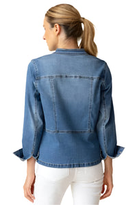 Stretch Denim Moto Jacket - Back - Ella Where She Shops