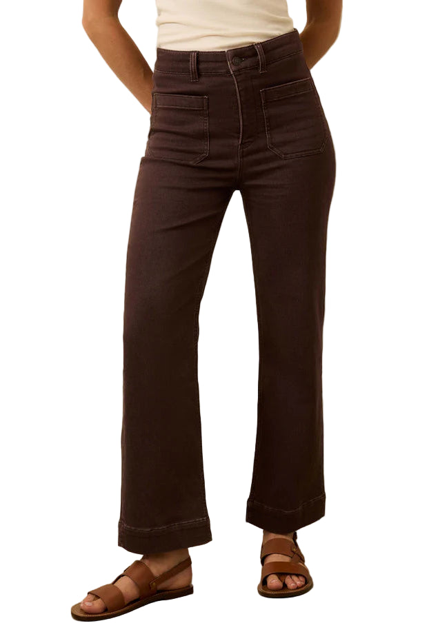 Stretch Terry Patch Pocket Ankle – Front – Ella Where She Shops