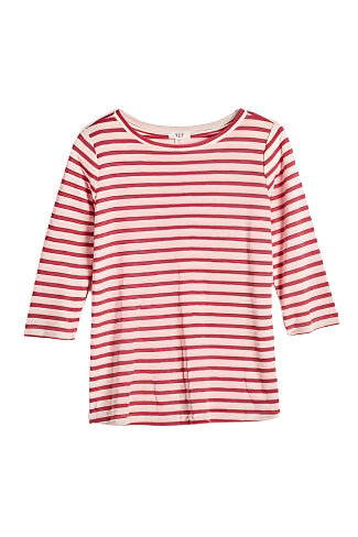 Stripe Boat Tee – Red – Front – Ella Where She Shops