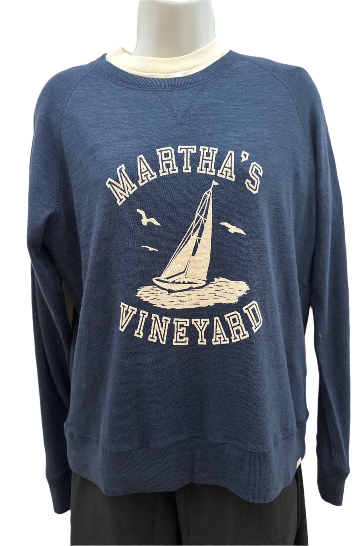 Sunwashed Slub Crewneck - Martha's Vineyard - On Mannequin - Ella Where She Shops