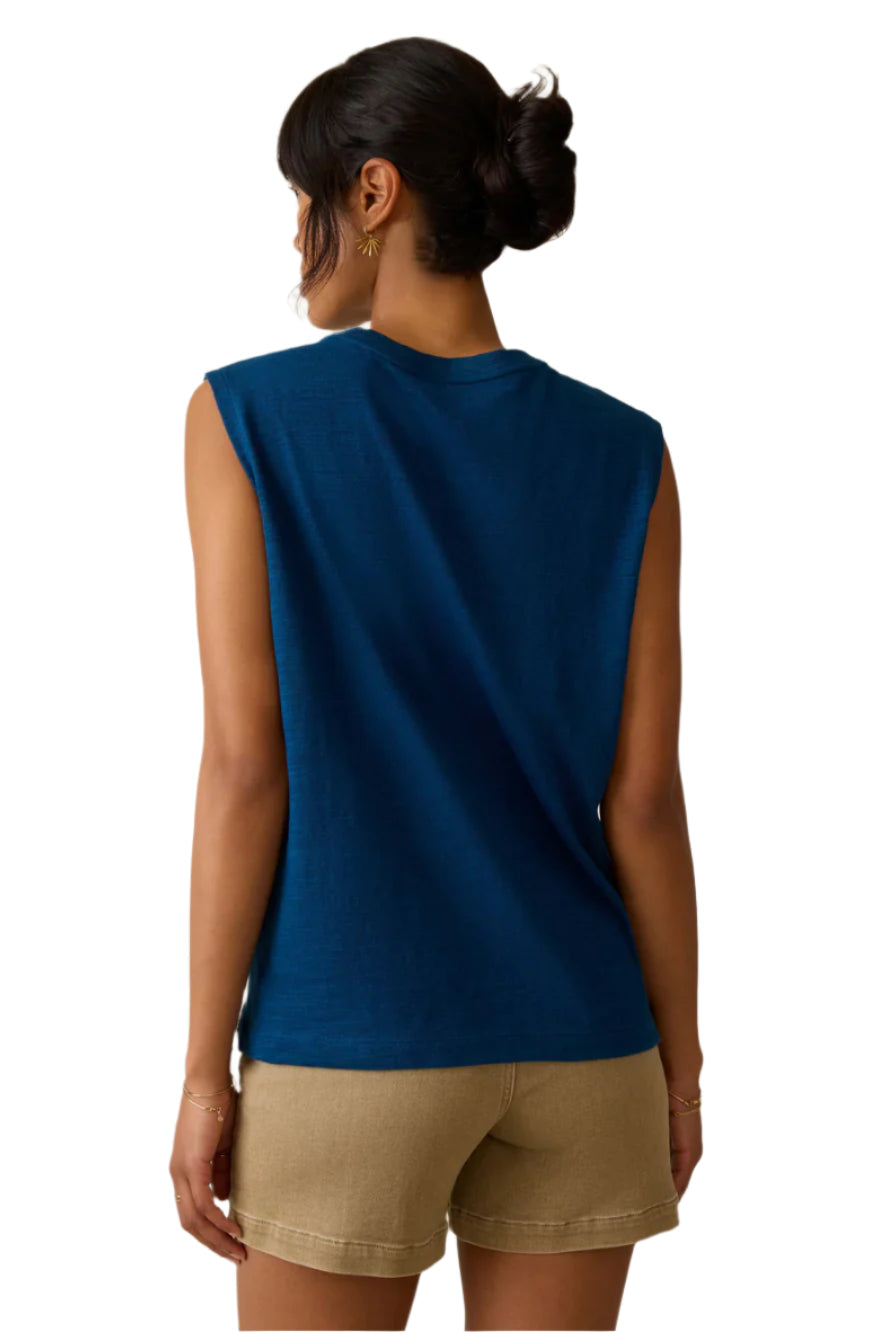 Sunwashed Slub Muscle Tank Back- Ella Where She Shops