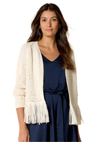 Tape Fringe Cardigan – Front – Ella Where She Shops