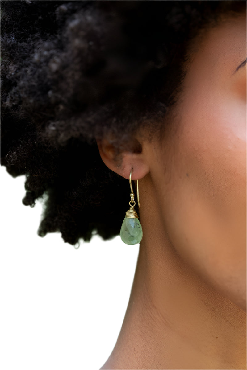 Tear-Drop Semi-Precious Stone Earrings - On Model - Ella Where She Shops