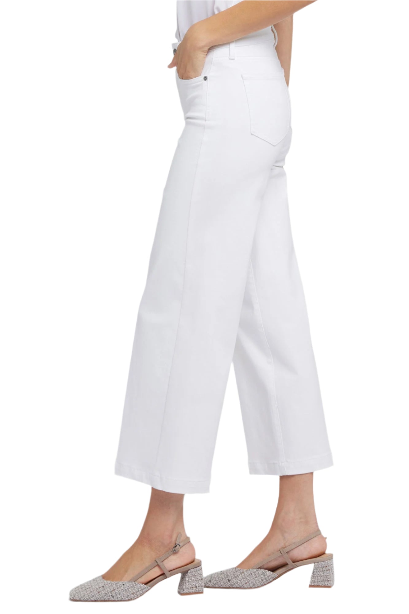 Teresa Wide Leg Ankle Jeans White Ella where she shops