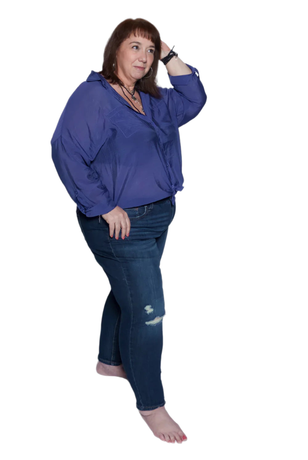 The Goddess Shirt – Sapphire Front – Ella Where She Shops