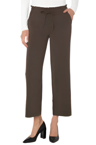 Tie Waist Ankle Wide Leg Pants – Front – Ella Where She Shops