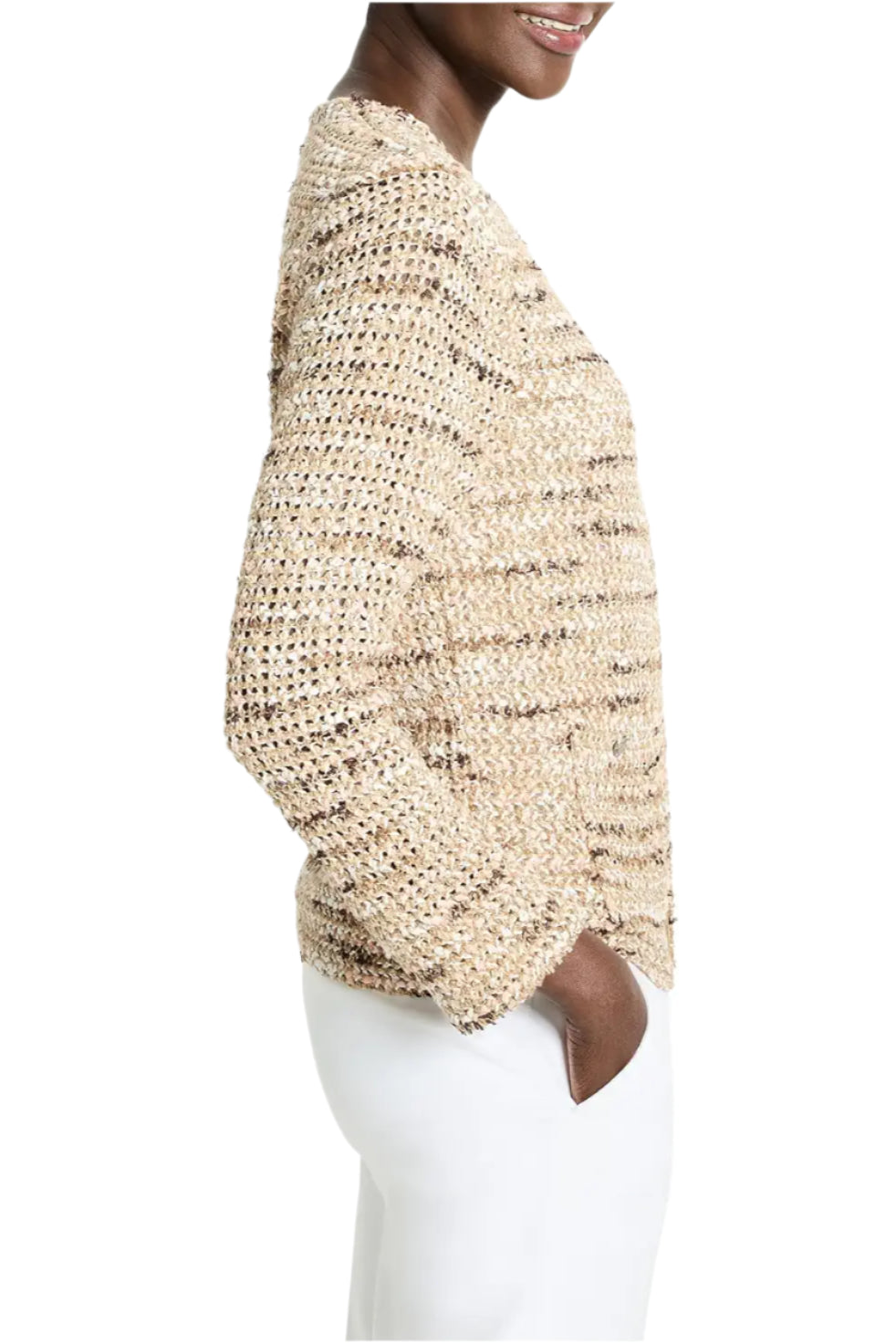 Tonal Mix Knit Jacket – Side – Ella Where She Shops