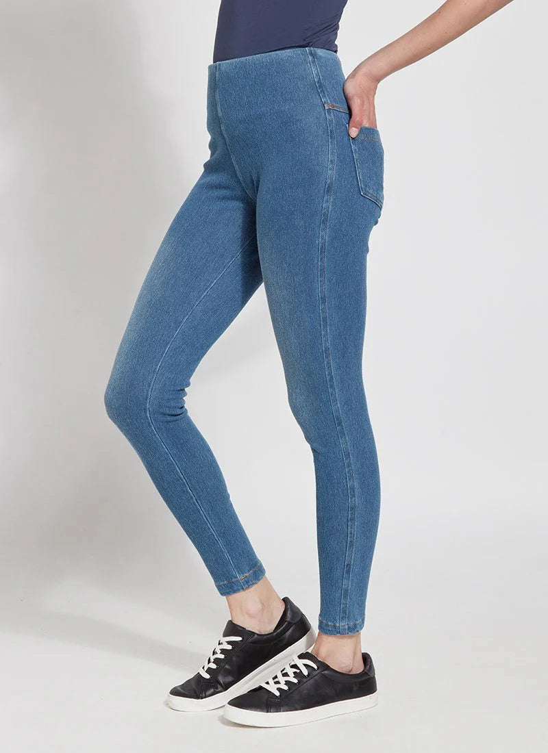 Toothpick denim leggings mid wash