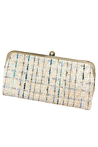 Tweed Kiss Lock Clutch – Beige – Ella Where She Shops