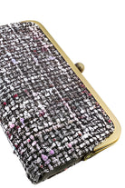 Tweed Kiss Lock Clutch – Gray Front – Ella Where She Shops