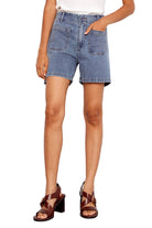 Twill Shorts With Patch Pockets blue ella where she shops