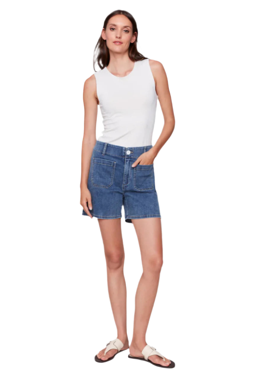 Twill Shorts with Patch Pockets Ella where she shops